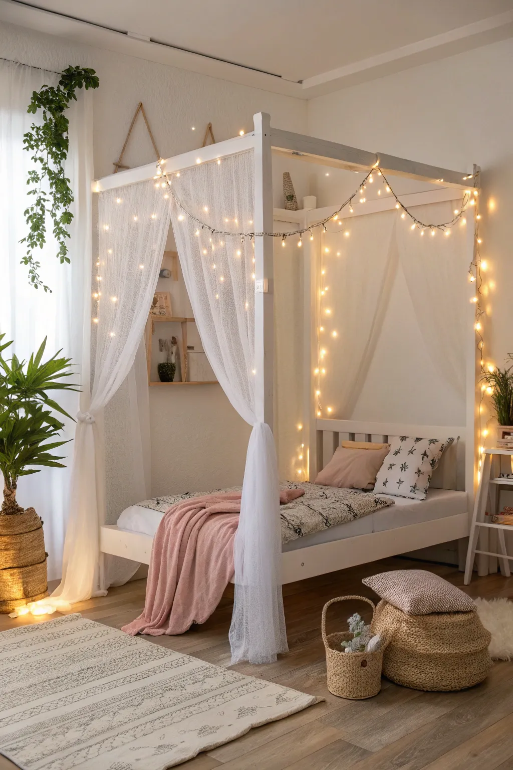 Transform your space into a magical retreat with the warm glow of fairy lights.