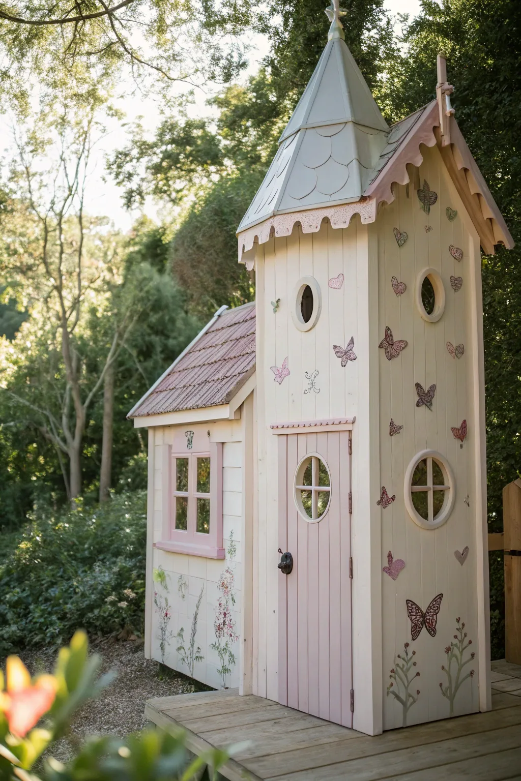 Step into your own Fairytale Kingdom with this charming playhouse, where imagination takes flight and royal adventures await!