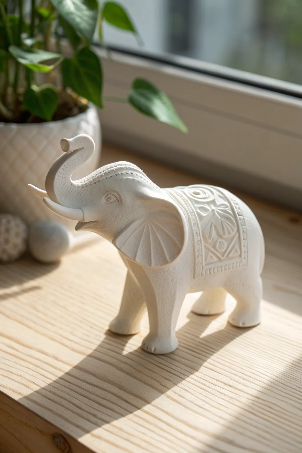 Bring a touch of whimsy to your space with this charming 3D printed elephant figurine, a perfect blend of minimalist design and boho elegance.