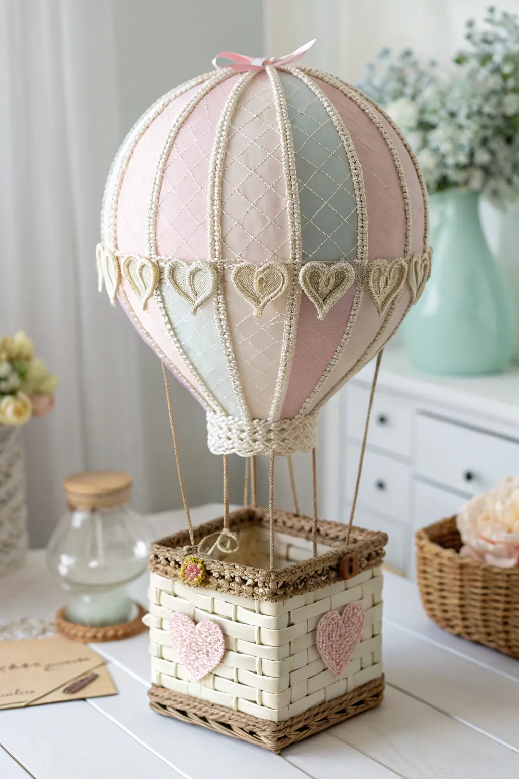 Let your child's imagination soar with this adorable hot air balloon Valentine's box, where simplicity meets whimsy in Scandinavian style.