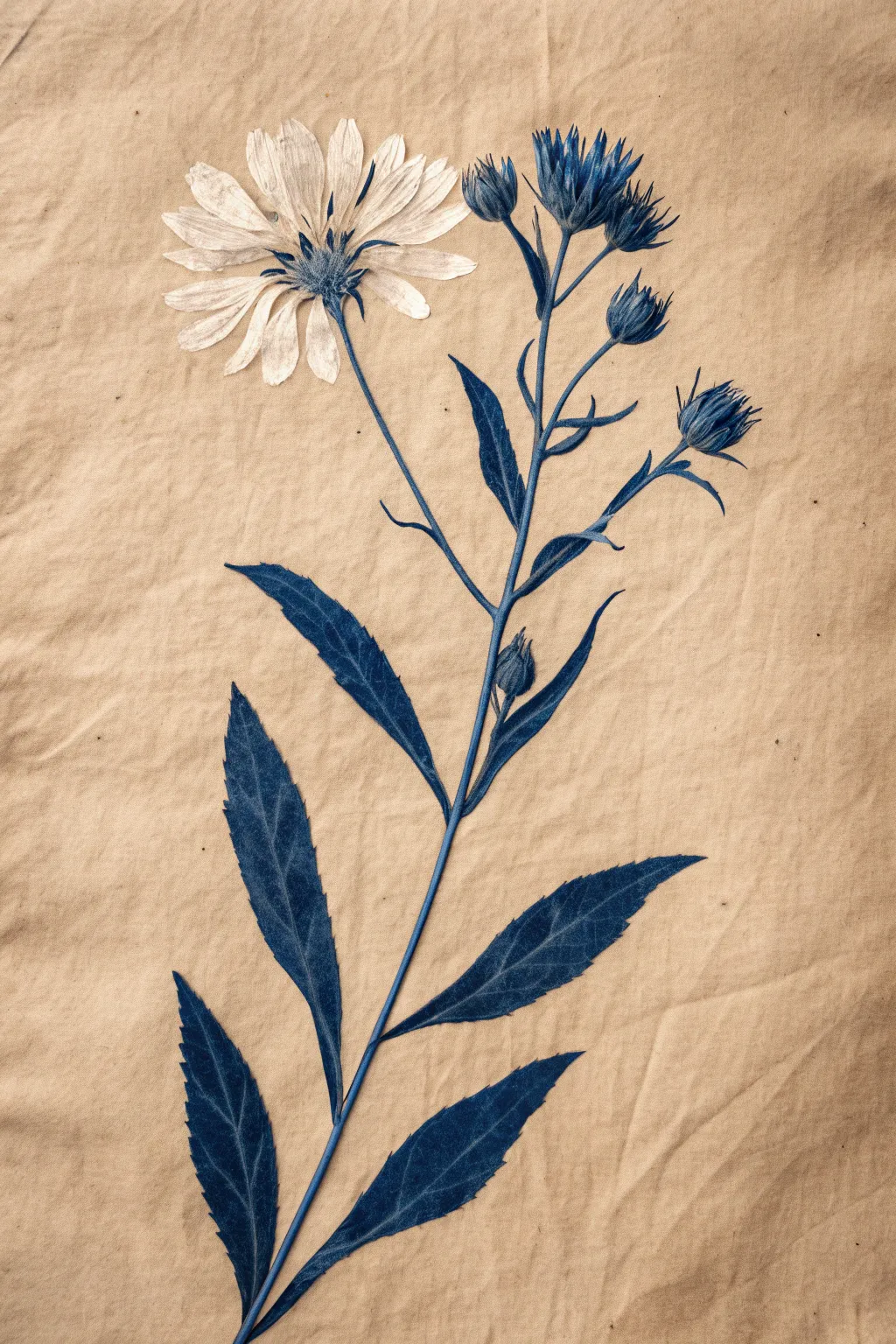 Bring nature indoors with the timeless beauty of a wildflower cyanotype.