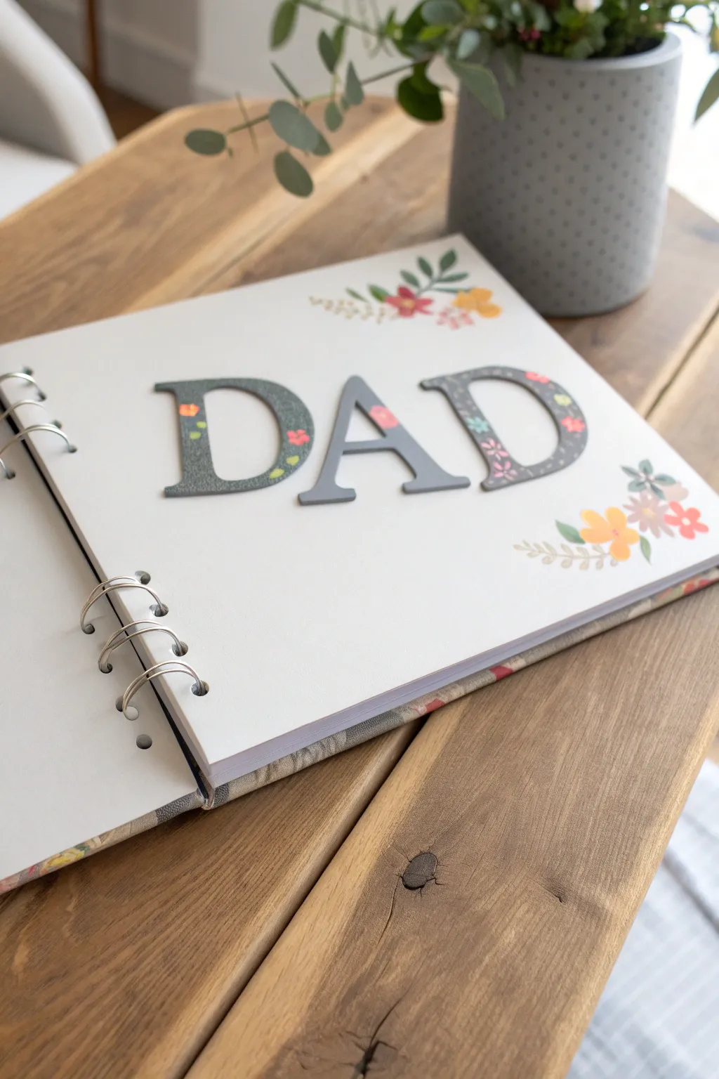 Craft a heartfelt beginning with a personalized scrapbook title page that blends Scandinavian minimalism with playful boho charm.