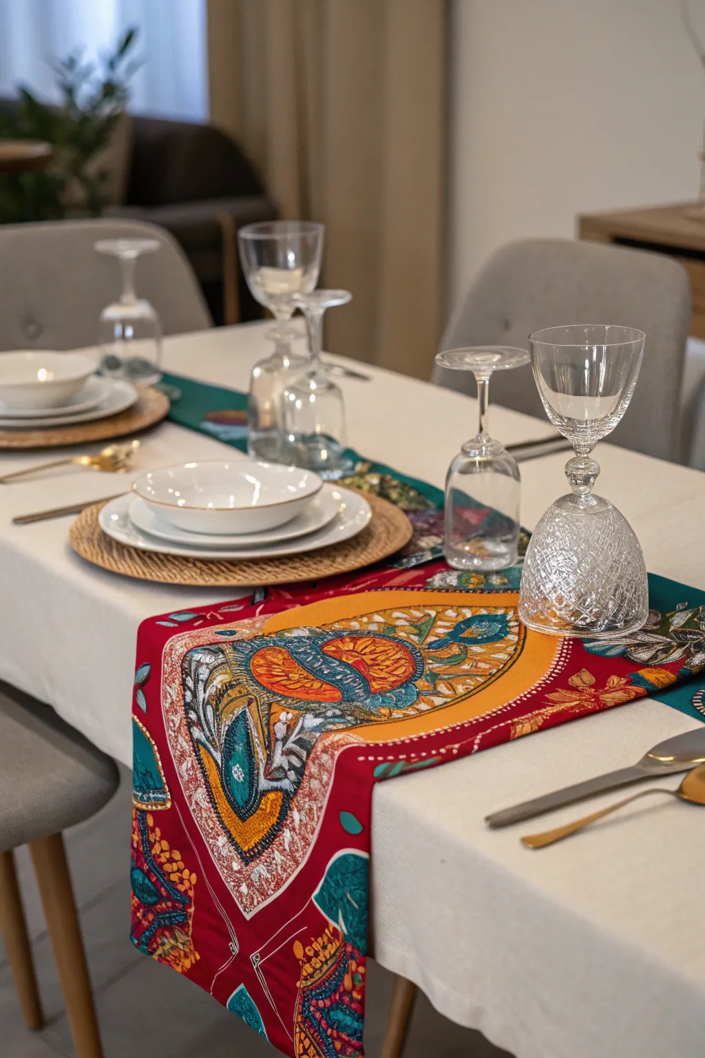 Enhance your dining experience with a bandana table runner.