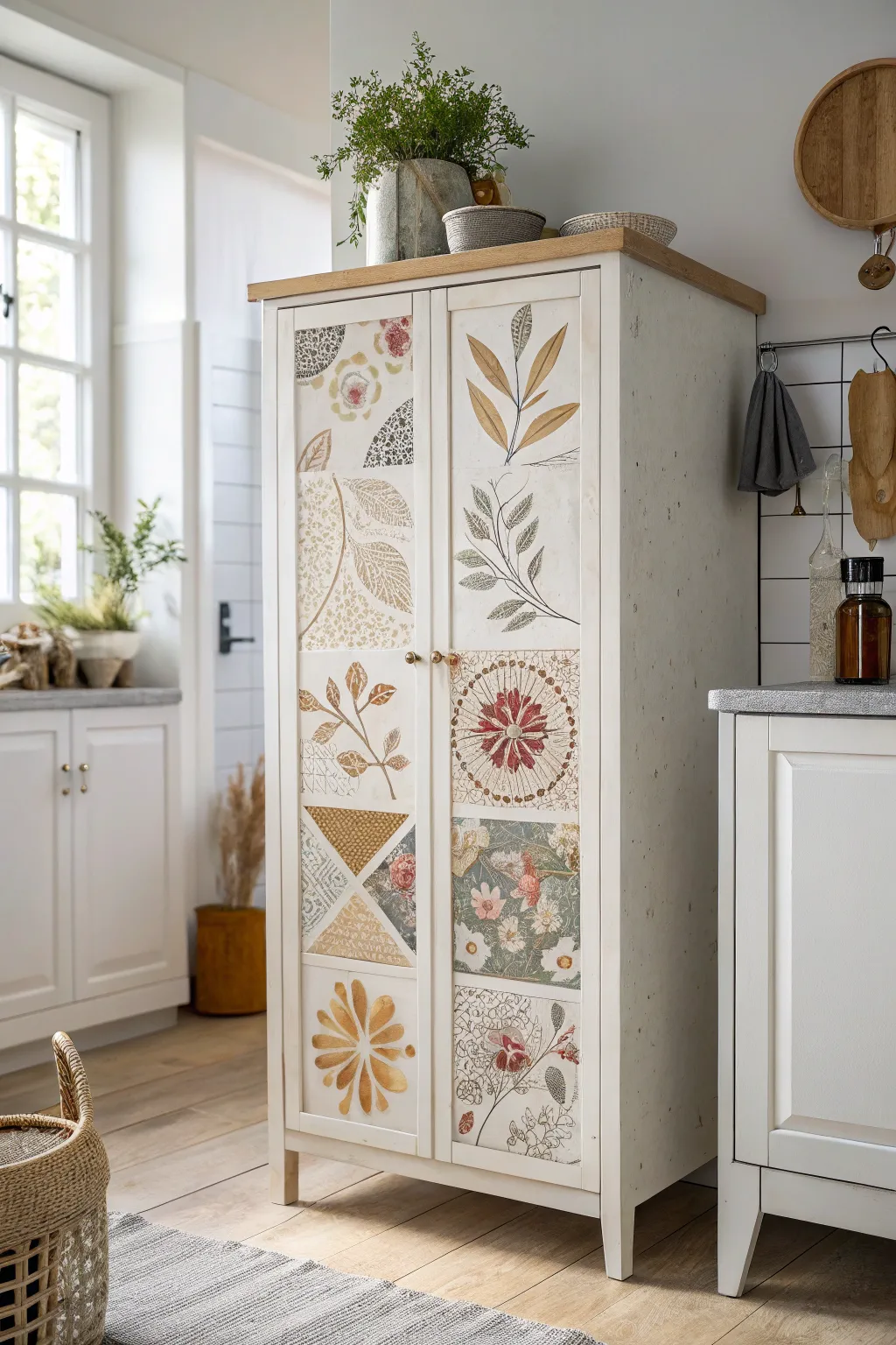 Transform your kitchen with artistic cabinet doors that pop with personality.