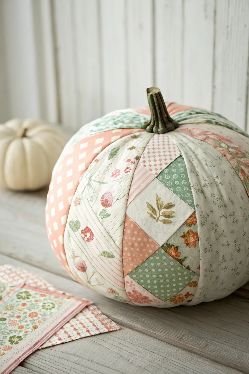 Elevate your fall décor with the art of decoupage: a harmonious blend of patterns for a unique pumpkin masterpiece.