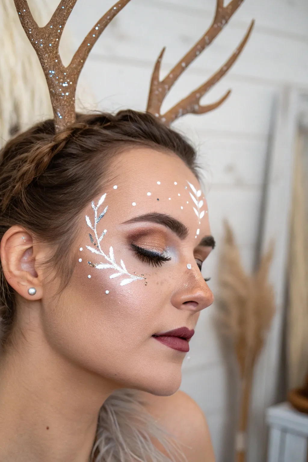 Unleash your inner enchantress with glittering antlers that dazzle and delight.