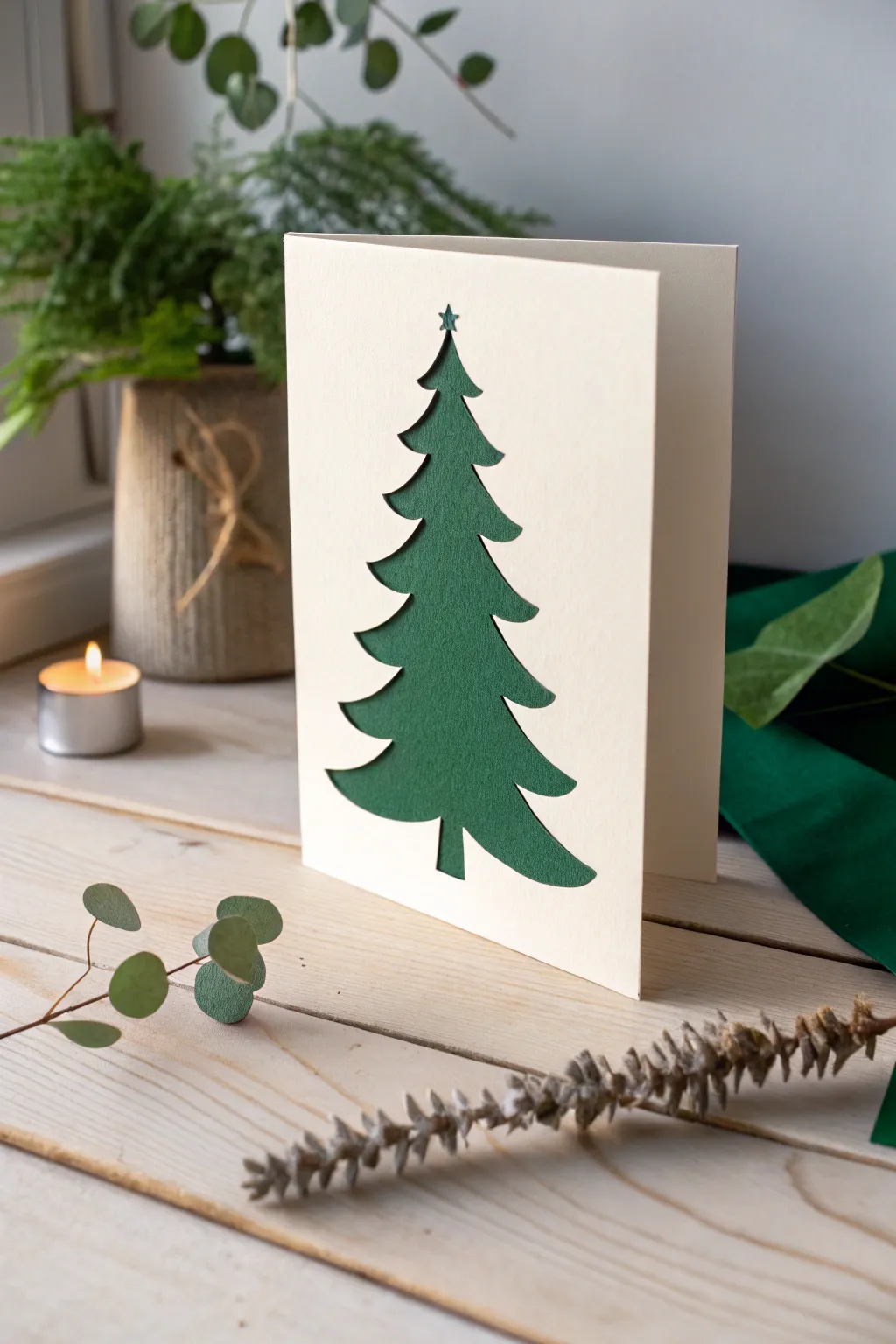 Elegance in Simplicity: A Die-Cut Christmas Card with Timeless Charm