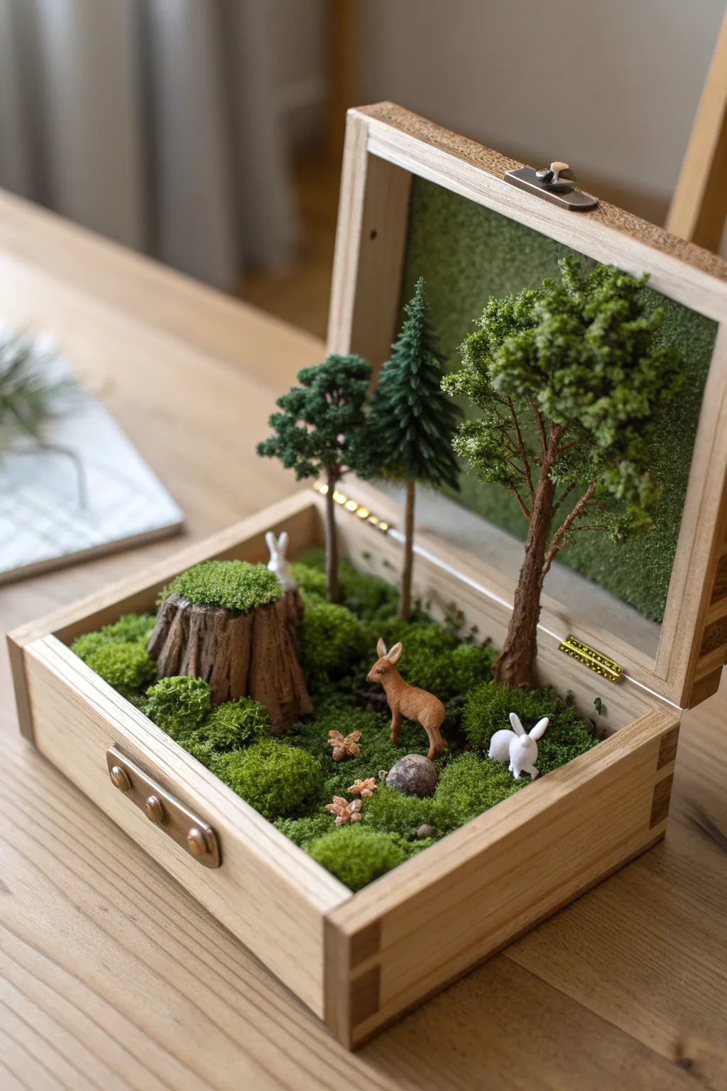 Step into a magical forest diorama, where miniature wonders await!