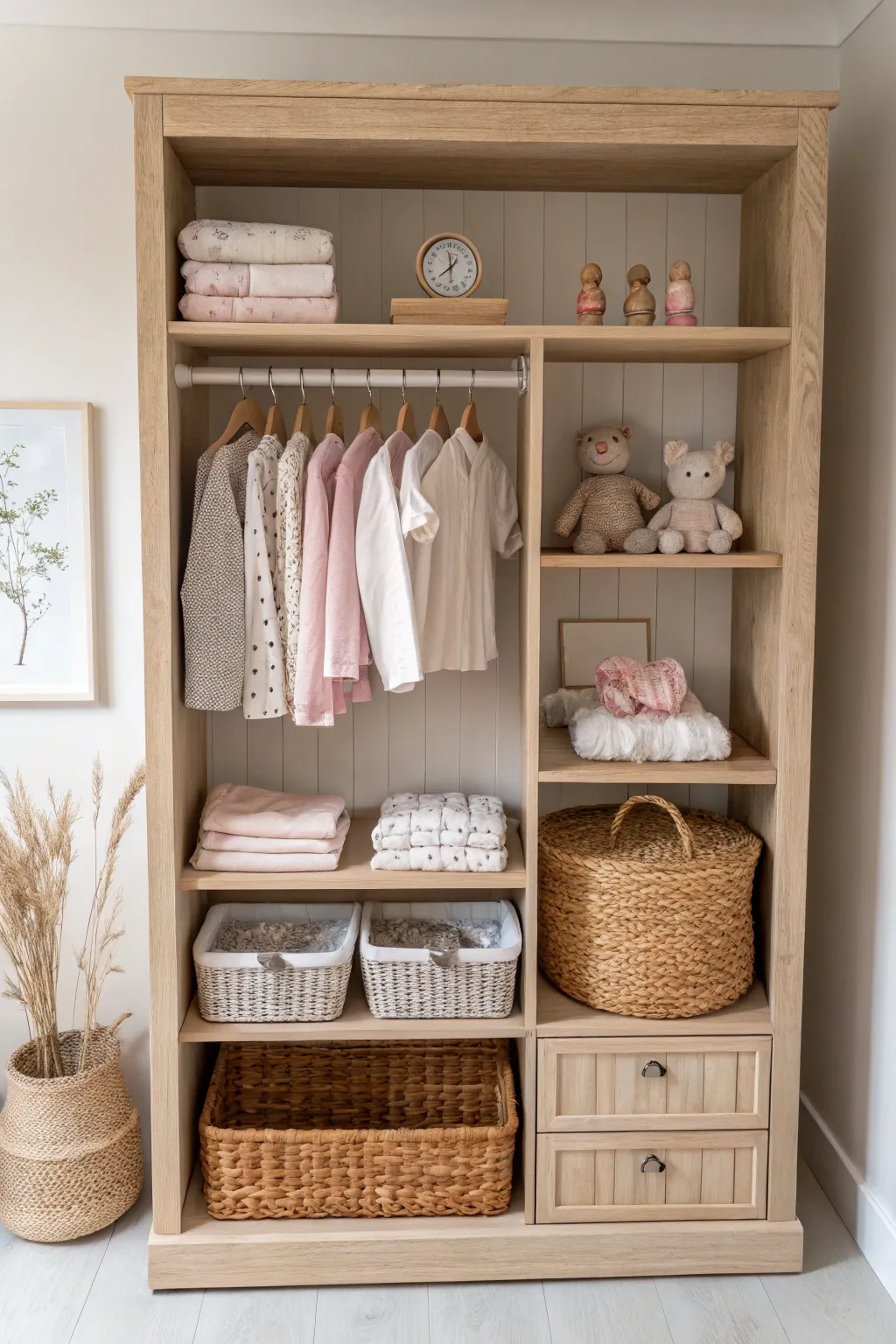 Transform your baby's closet with adjustable shelving for a chic and adaptable storage solution.
