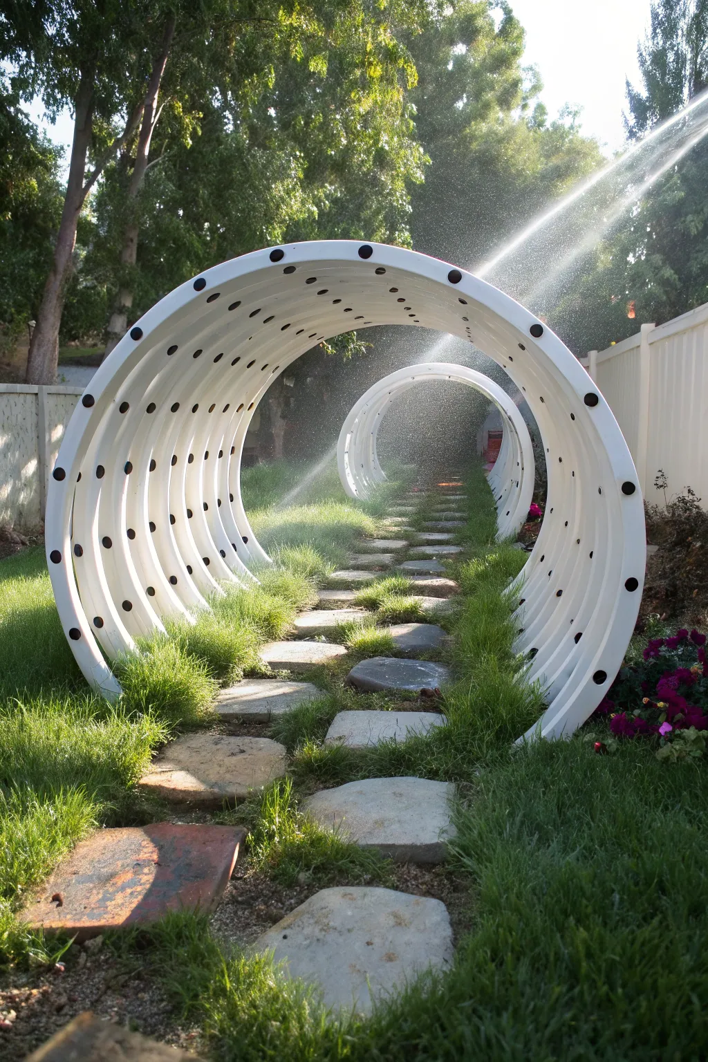 Transform your backyard into a dreamy oasis with this DIY PVC pipe water tunnel. Simple, stylish, and oh-so-refreshing!