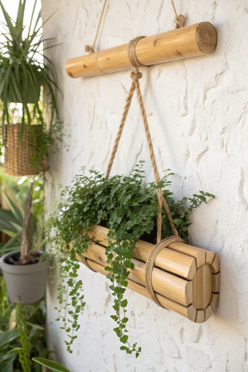 Elevate your space with this stunning bamboo vertical planter—a perfect fusion of nature and craftsmanship for your minimalist home.
