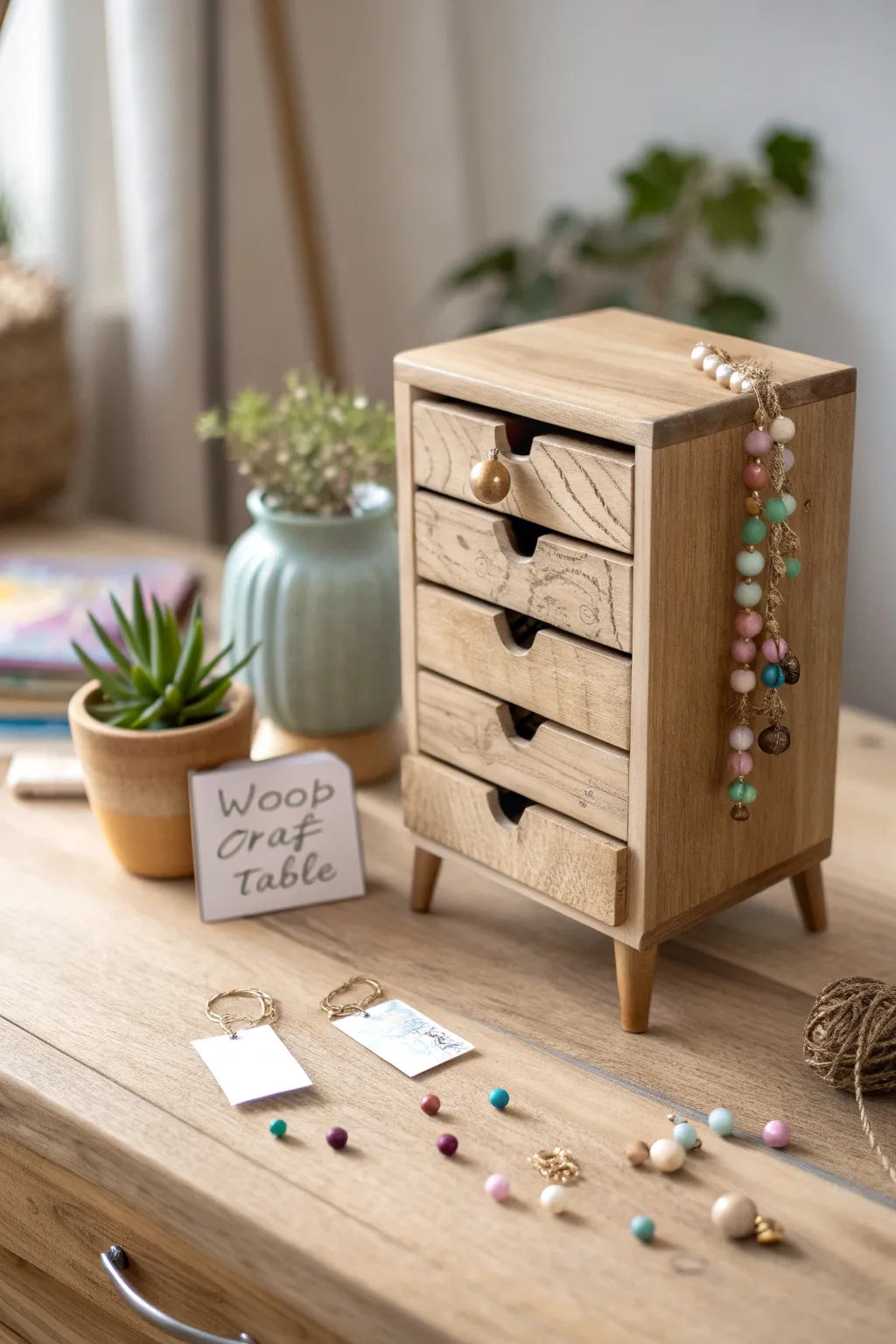 Organize with style: This minimalist drawer unit is your personal bead boutique.