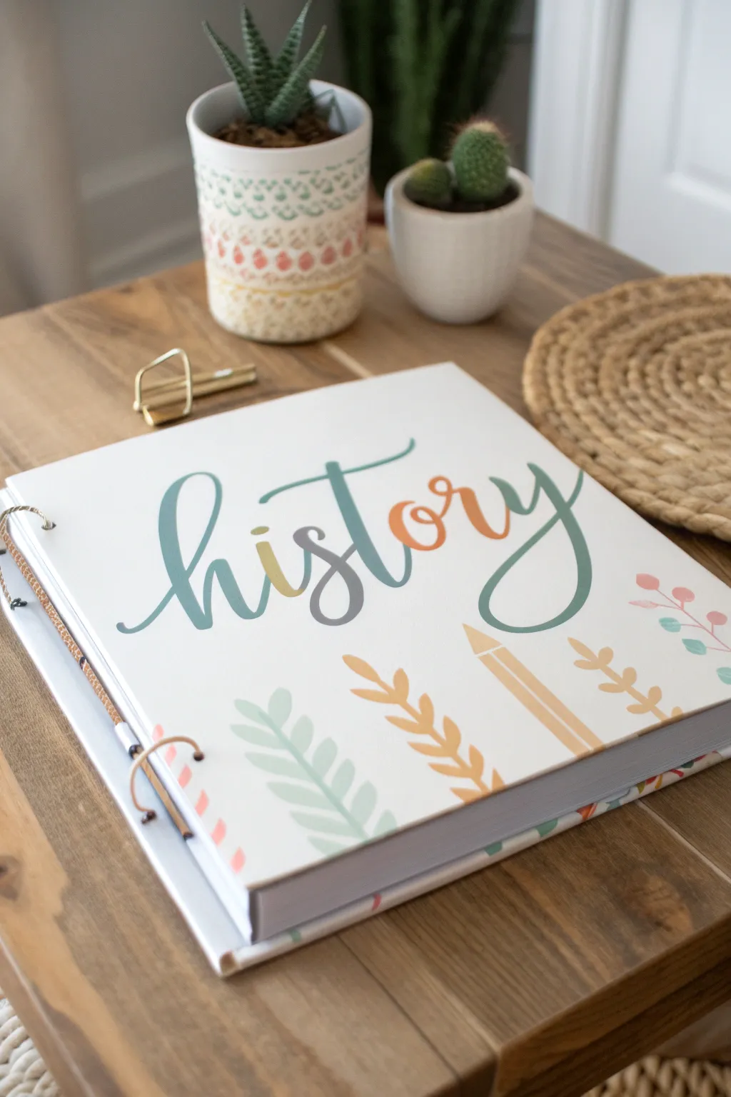 Transform your study space with custom typography magic on your binders—where functionality meets art.