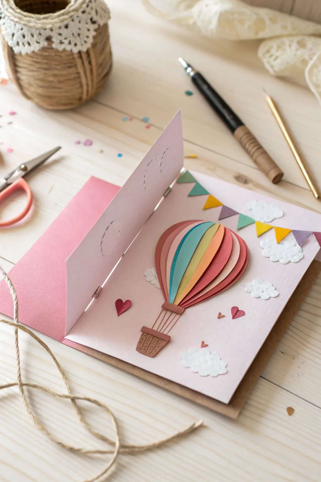 Unfold the joy with a pop-up balloon surprise—add a touch of magic to kids' birthdays with this DIY card idea.