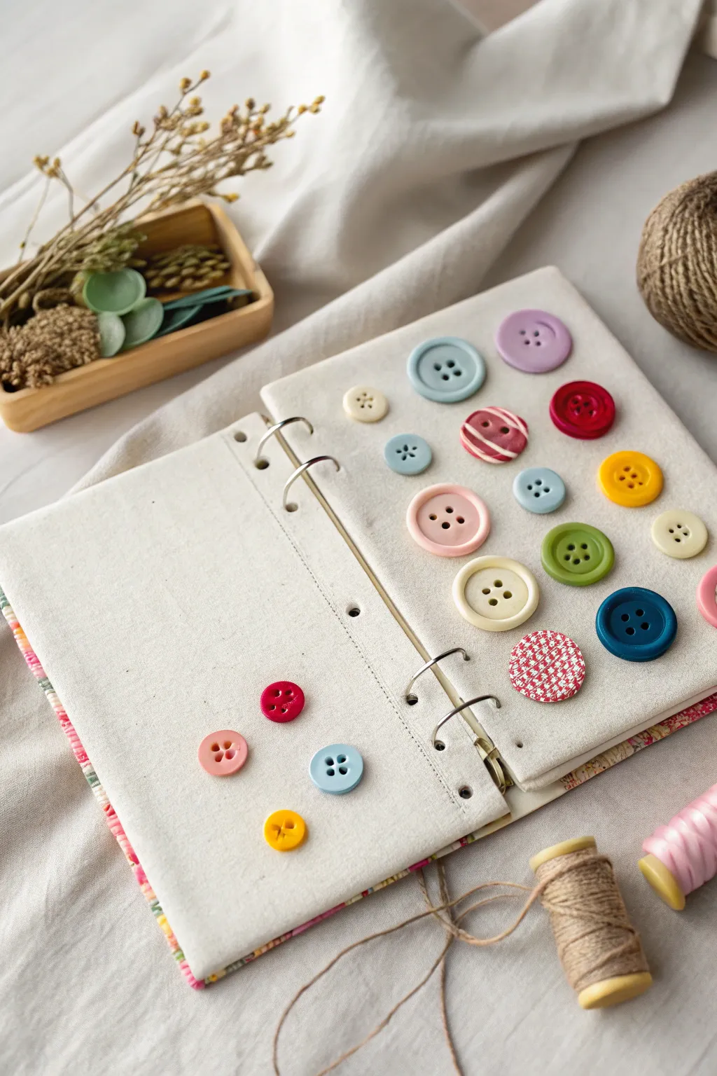 Buttoned-Up Fun: Enhance your toddler's fine motor skills with this charming DIY busy book page!