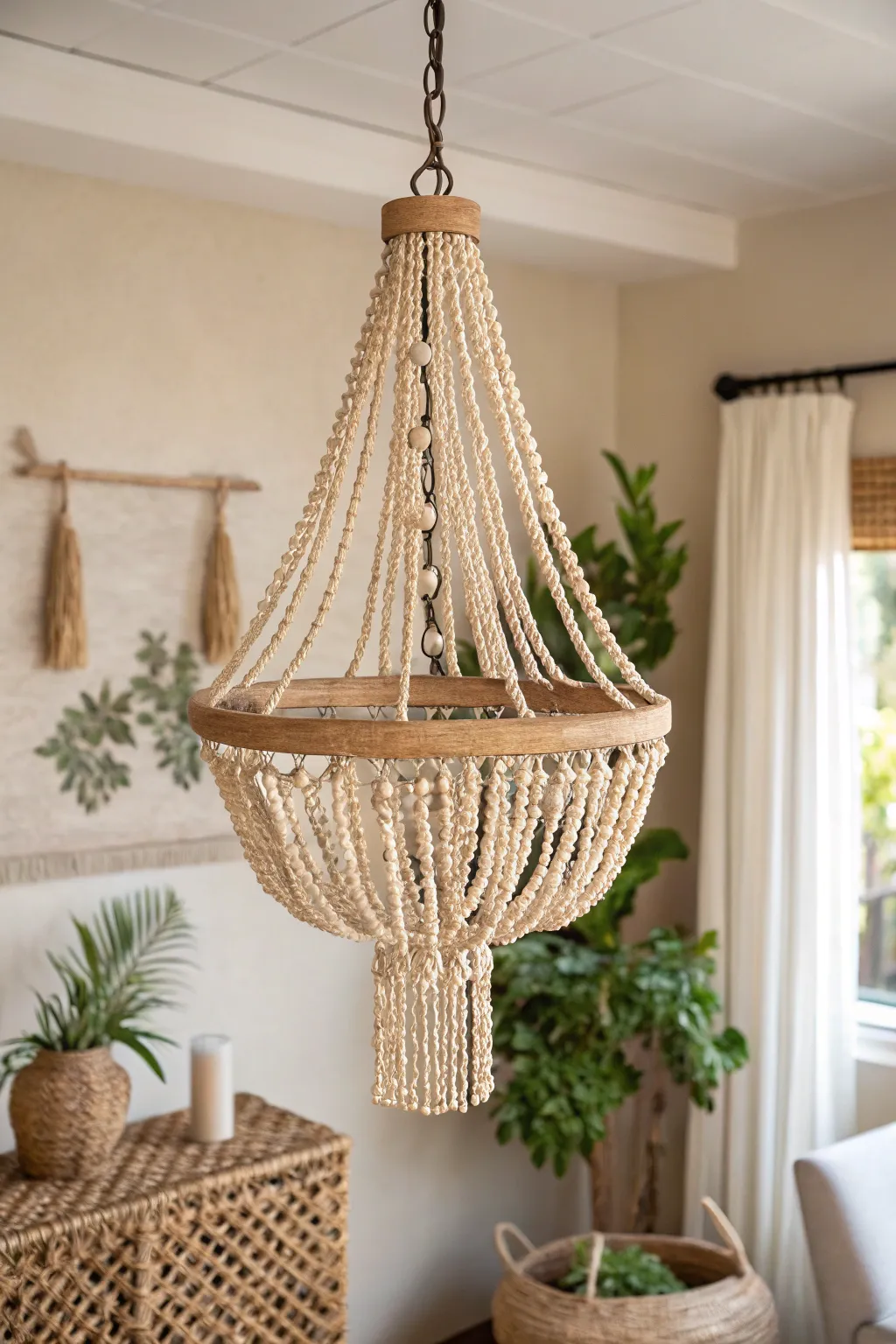 Transform your space with a rustic chandelier makeover that speaks volumes through simplicity and natural charm.