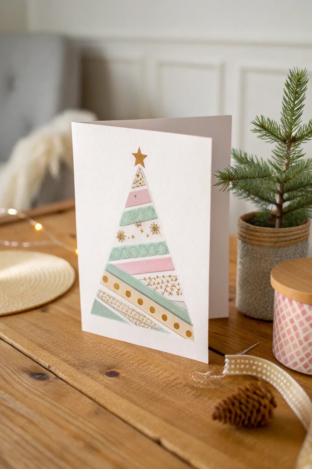 Embrace simplicity with washi tape magic—craft your own stunning minimalist Christmas cards!