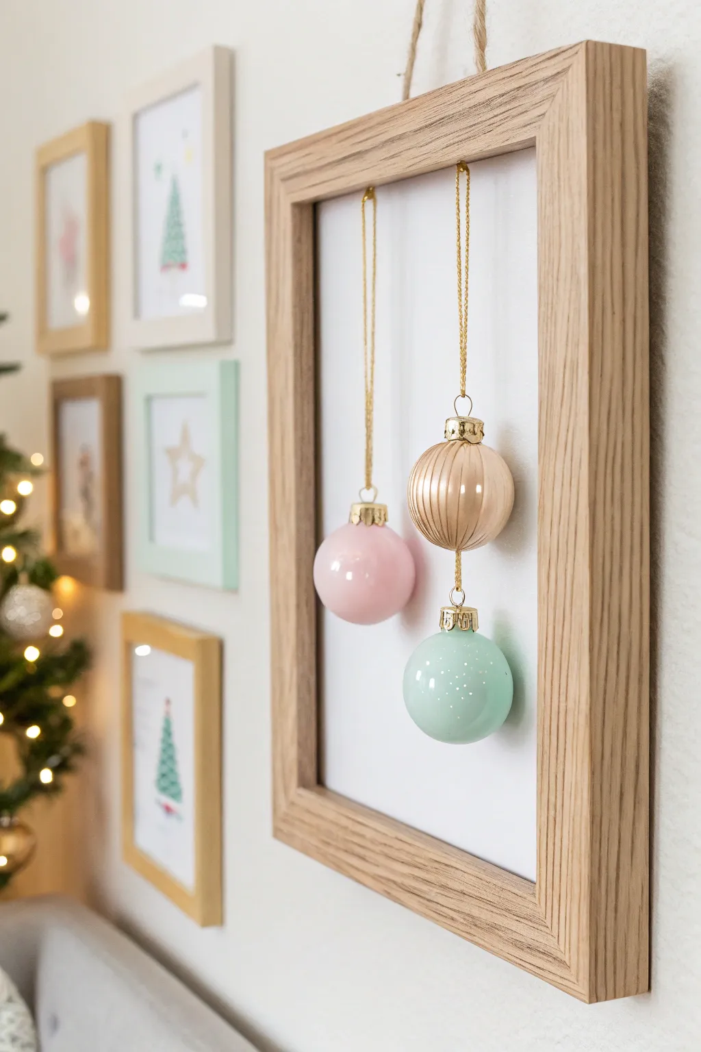 Add a whimsical touch to your decor with a DIY Bauble Frame—where Scandinavian simplicity meets festive charm.