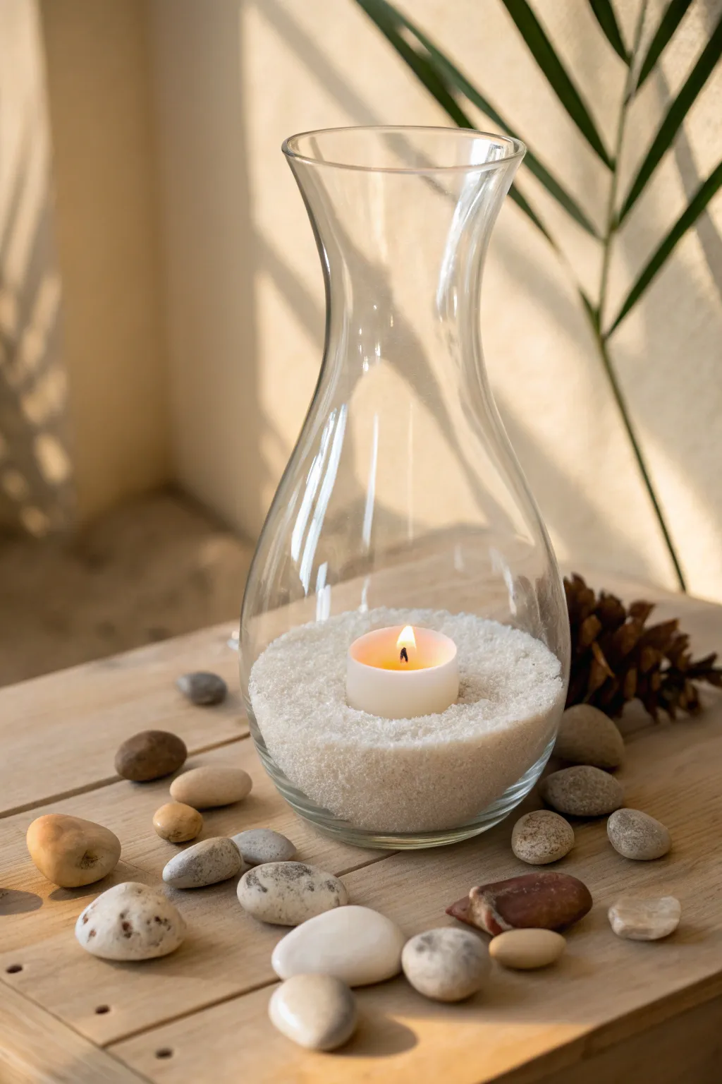Embrace cozy evenings with a candlelit glow in a minimalist vase.