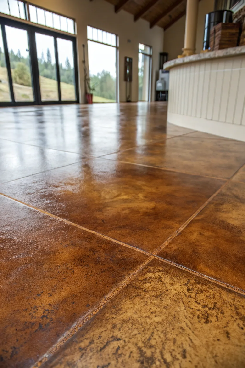 Infuse warmth into your space with stunning stained concrete floors, where craftsmanship meets elegance.