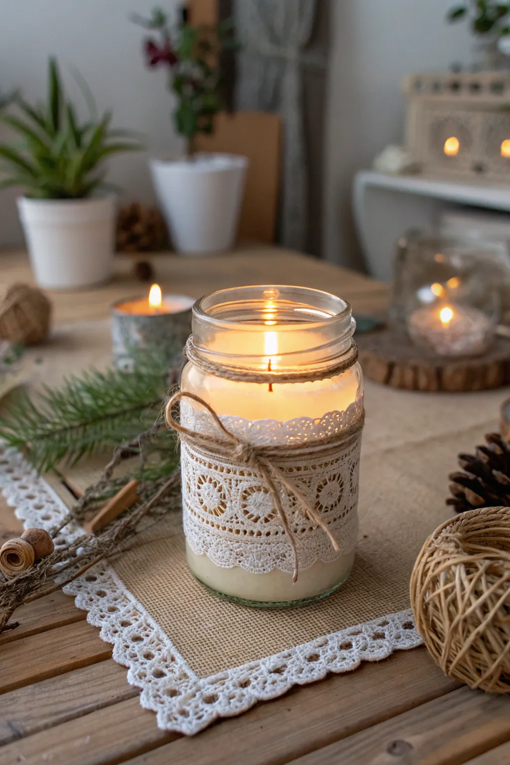 Illuminate your special day with the timeless charm of mason jar candle holders. ✨ #DIYWedding #RusticElegance