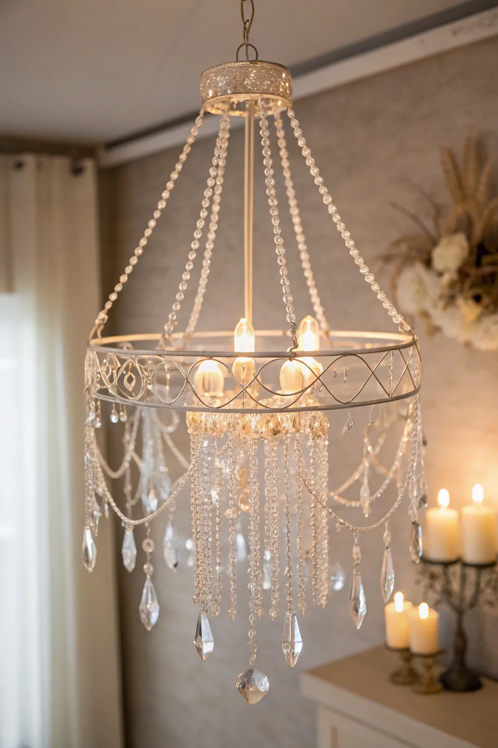 Transform your space with the timeless elegance of a DIY crystal chandelier, where simplicity meets sparkle.