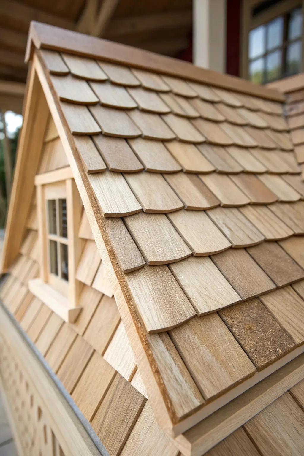 Elevate your dollhouse with the timeless charm of wood veneer shingles. Simple elegance, crafted with care.