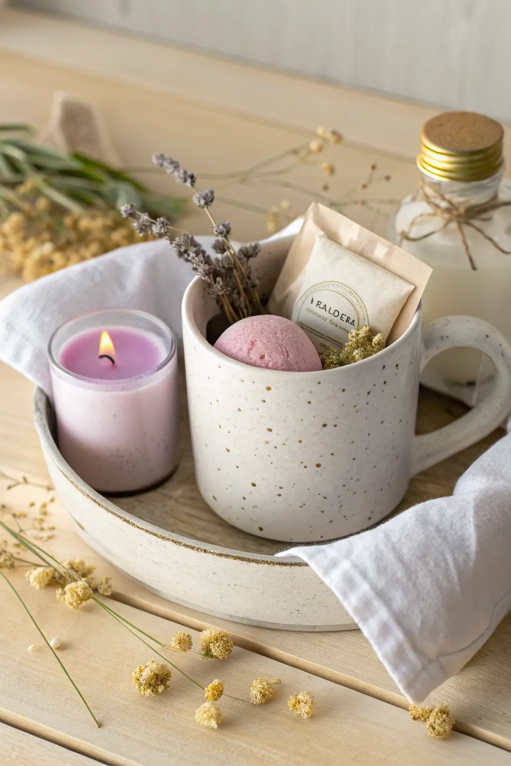 Transform a coffee mug into a serene spa retreat with this DIY gift idea. Perfect for a touch of tranquility.