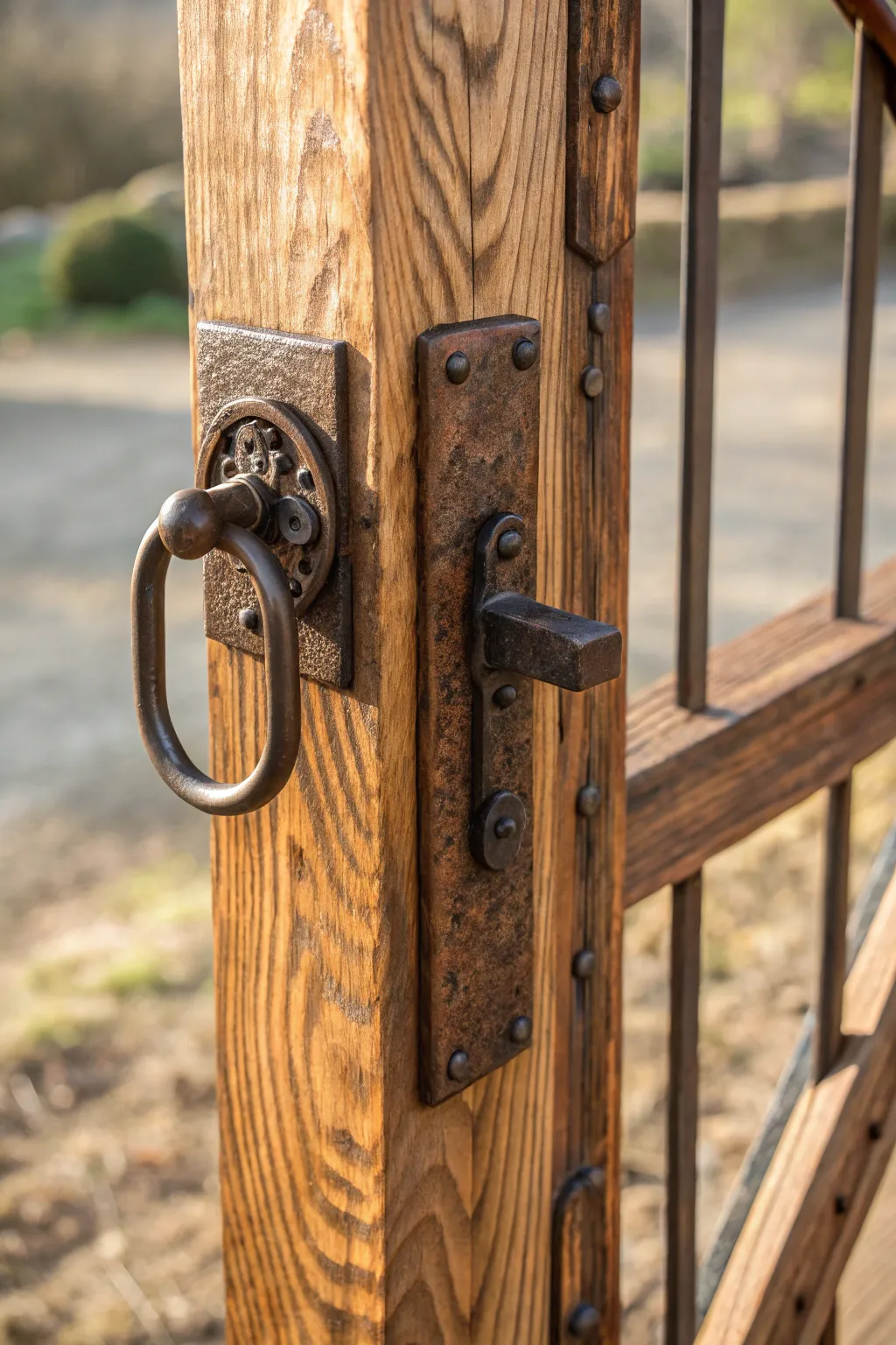 Craft Your Own Style: Elevate Your Gate with a Reclaimed Wood Lever Latch.