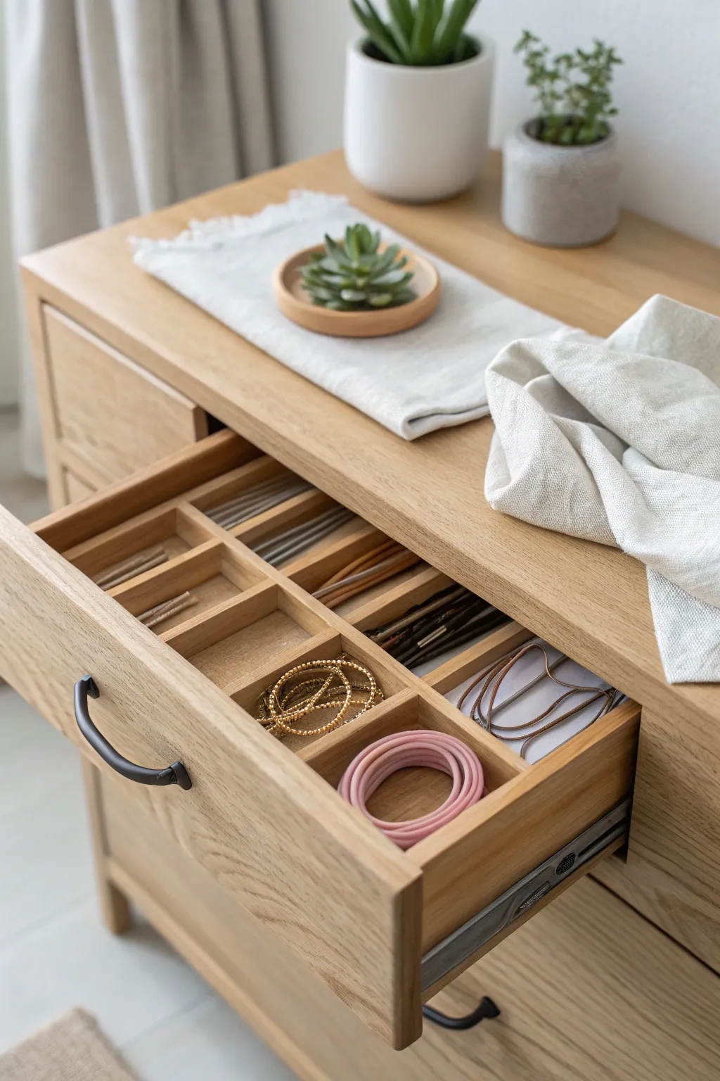 Simplify your space with this chic DIY magnetic hair accessory organizer. A touch of Scandinavian elegance for your everyday routine.