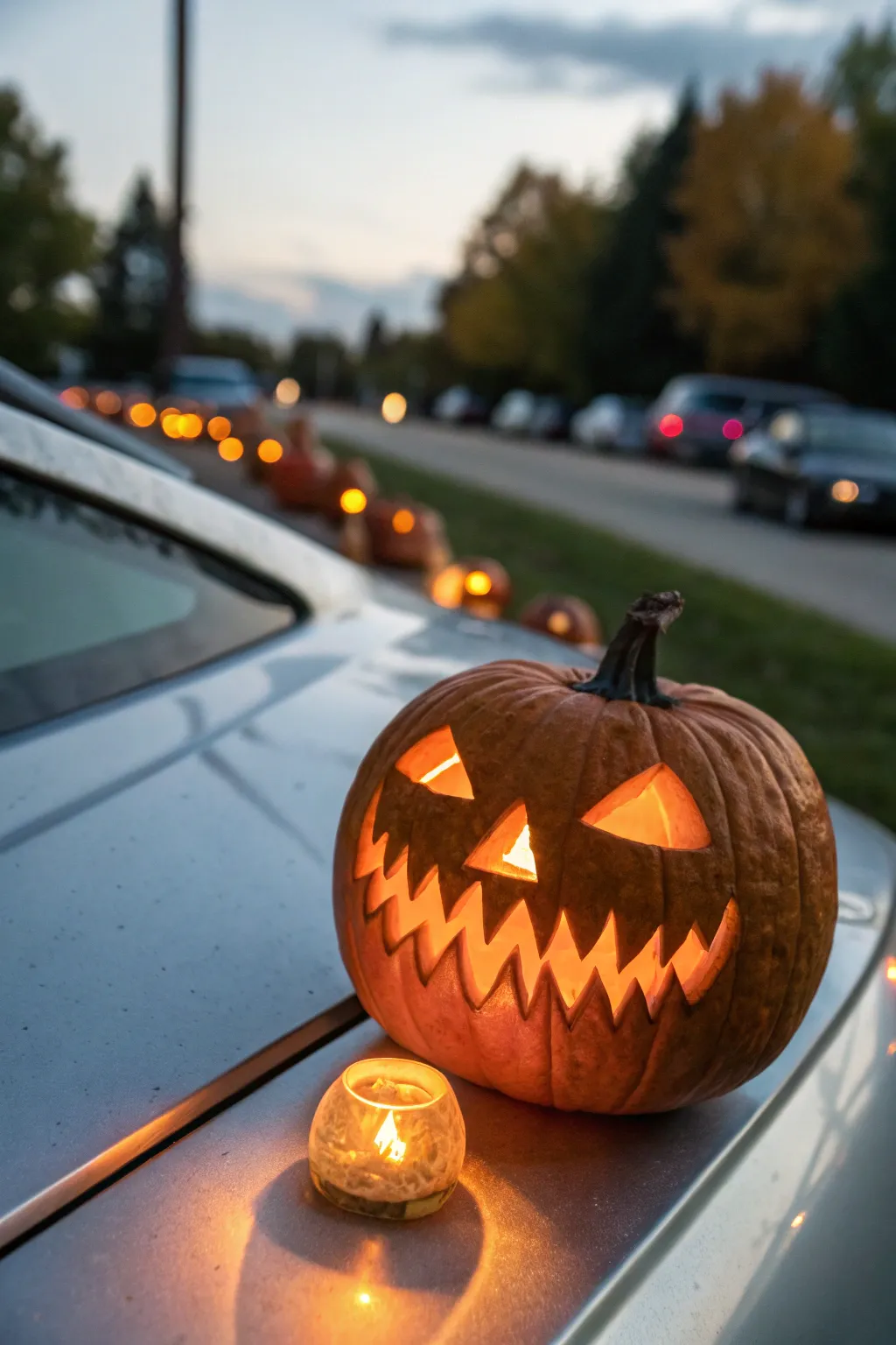 Illuminate your ride with a pumpkin parade—where craftsmanship meets Halloween magic.