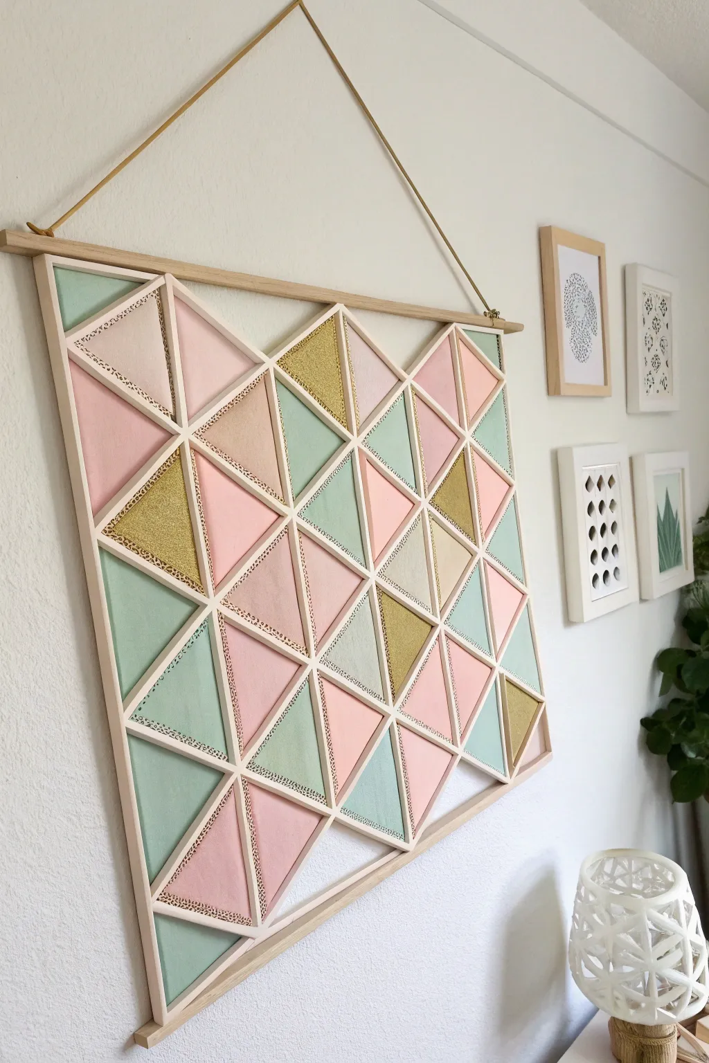 Transform your space with this elegant DIY geometric masterpiece—where minimalism meets boho charm.