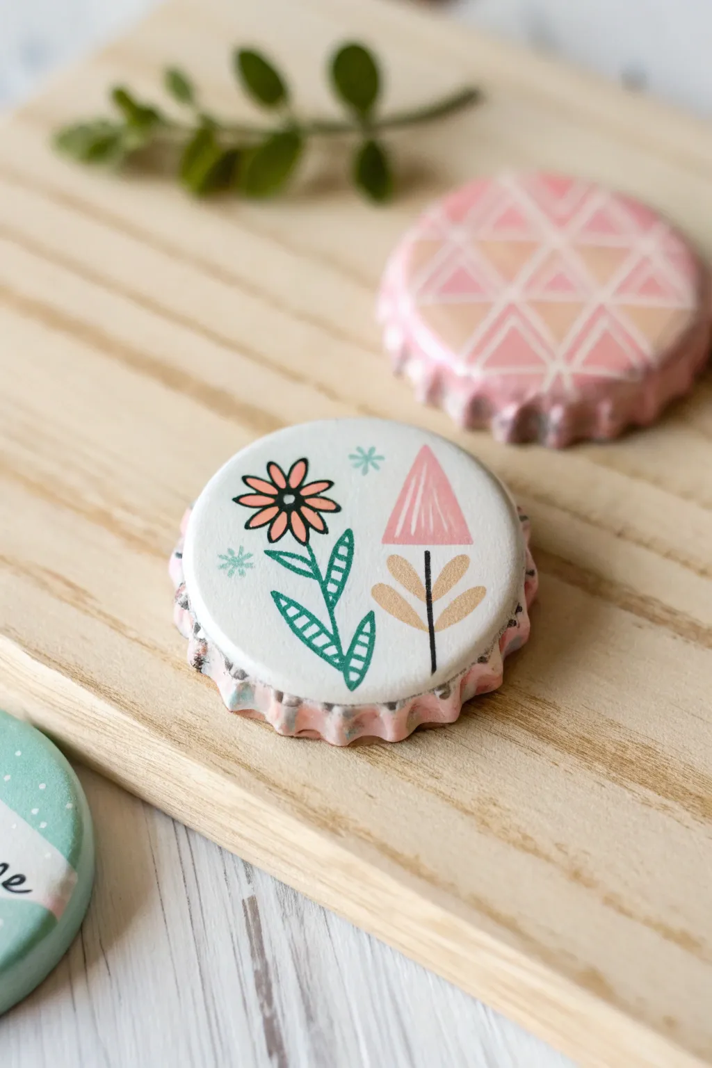 Add a touch of charm to your fridge with this DIY upcycled bottle cap magnet!