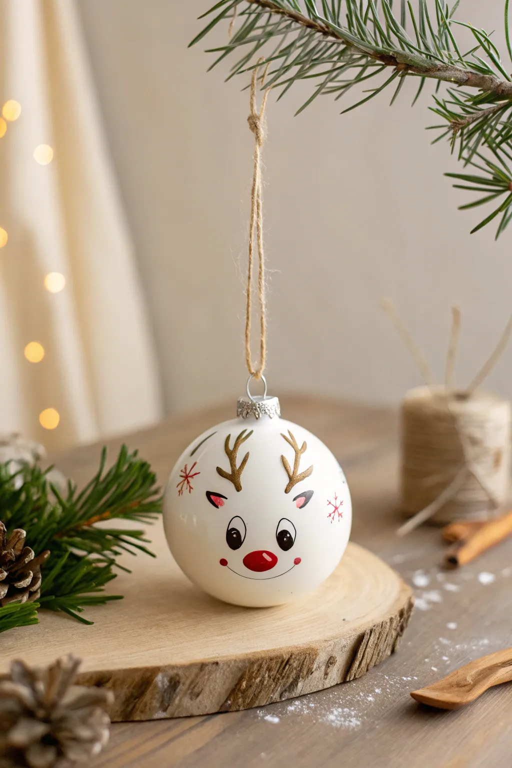 Add a touch of whimsy to your holiday decor with hand-painted reindeer ornaments. 🎨✨