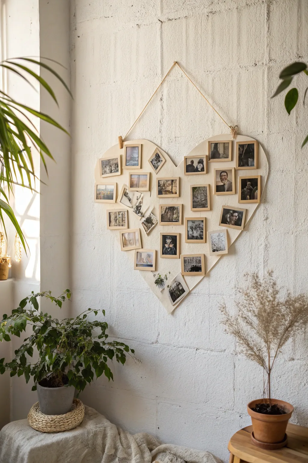 Craft your memories into a heart-shaped masterpiece with this DIY photo collage idea.