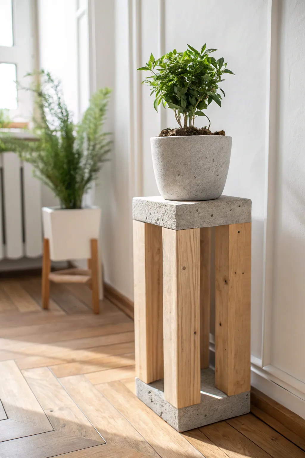 Elevate your greenery with industrial chic charm: DIY Concrete Block Plant Stand.