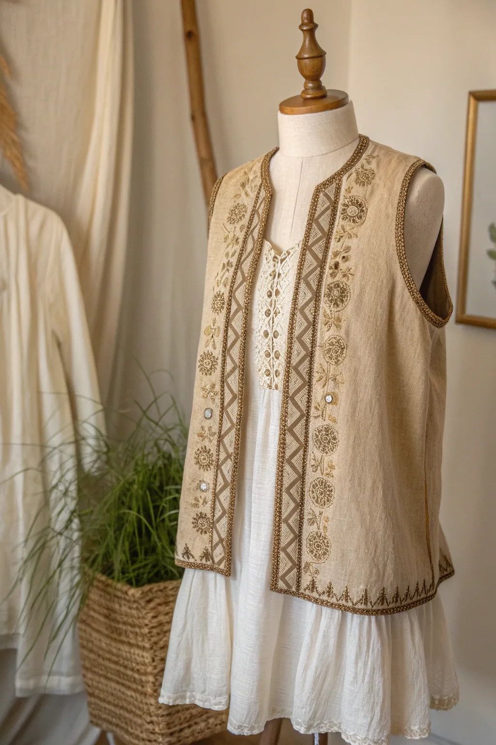 Embrace the charm of the Renaissance with a rustic vest and tunic combo, perfect for a touch of timeless elegance.