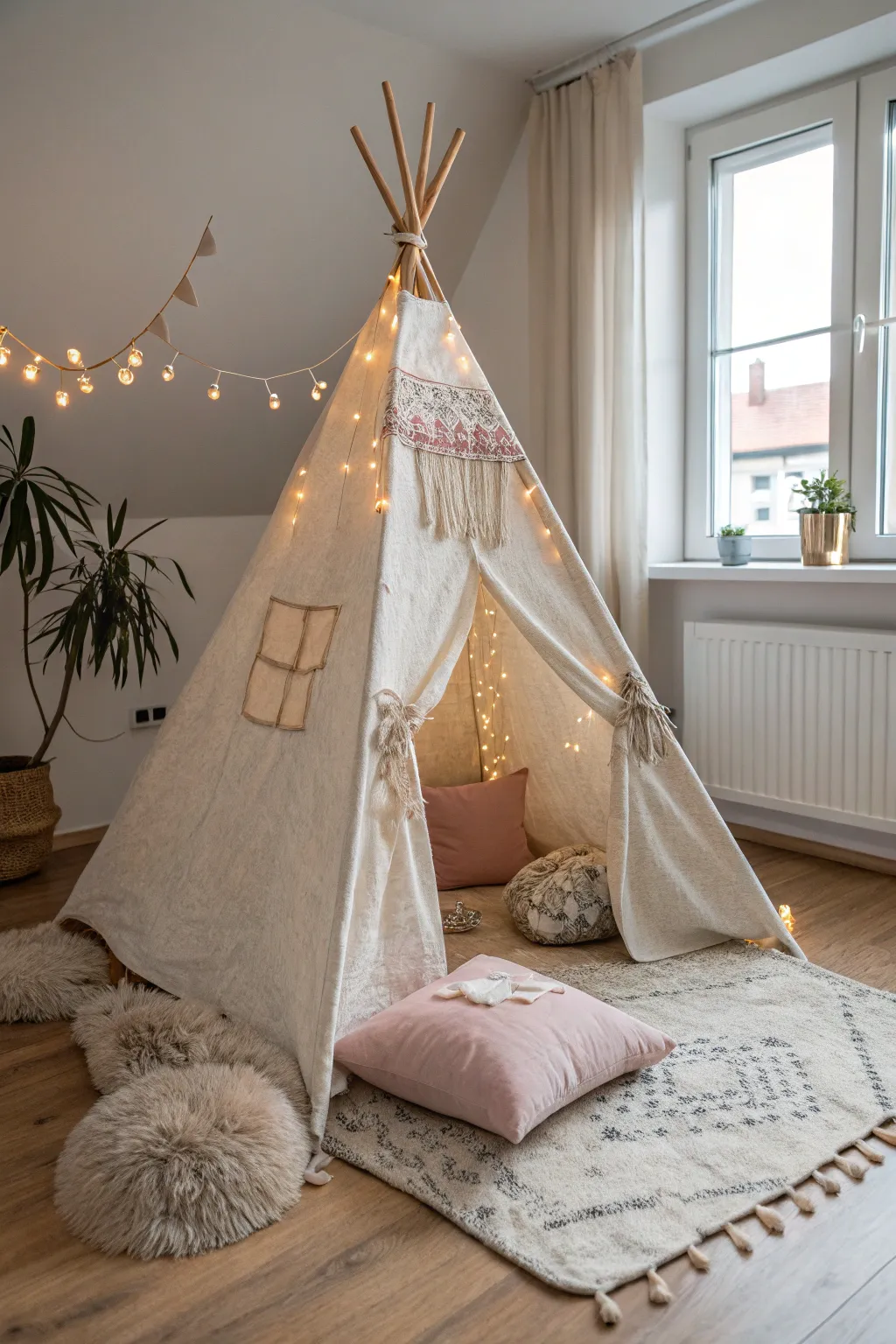 Step into a world of wonder with this charming DIY indoor teepee, where simplicity meets adventure.