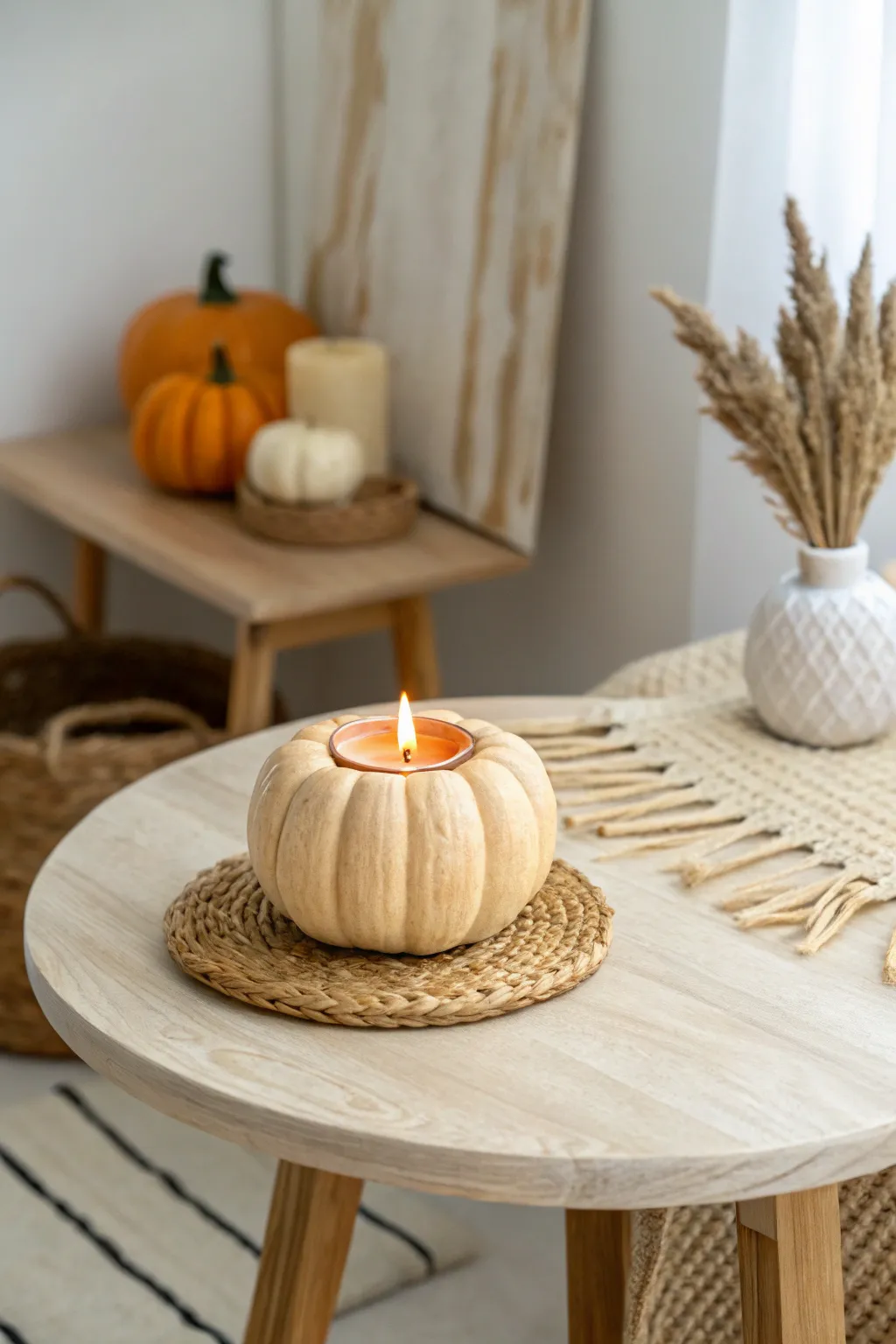 Illuminate your Thanksgiving with the natural charm of pumpkin candle holders.
