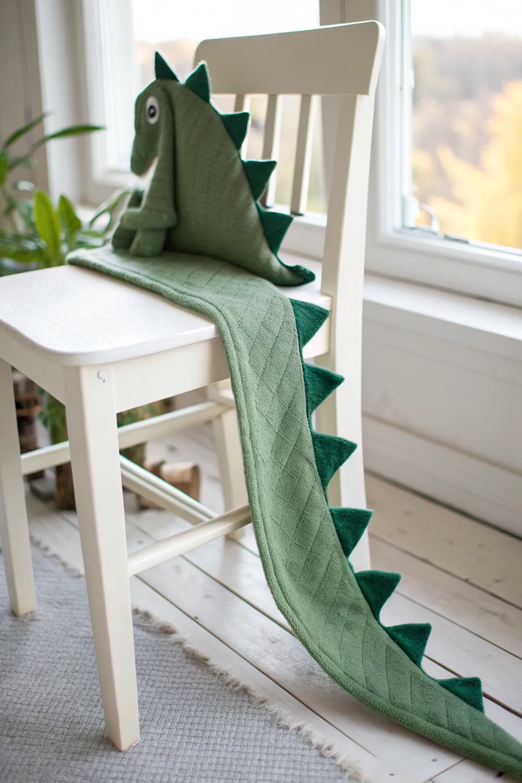 Unleash their inner dino with this charming DIY felt tail, perfect for your little adventurer!