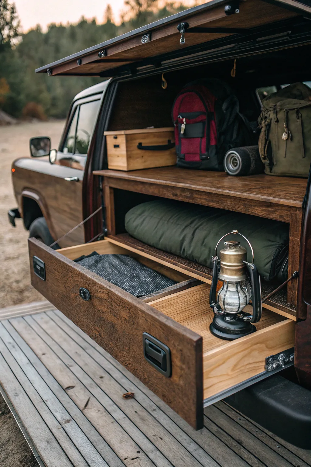 Discover the art of hidden storage with this expertly crafted under-deck space for your truck bed.
