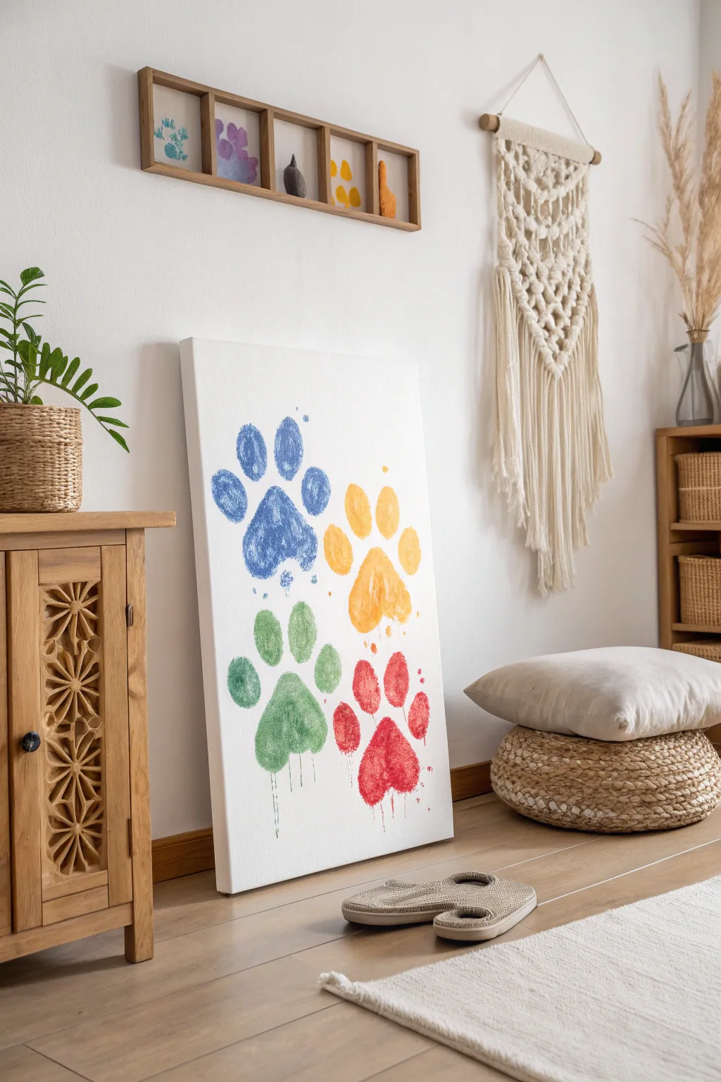 Let your pup's creativity shine with a vibrant paw print masterpiece!