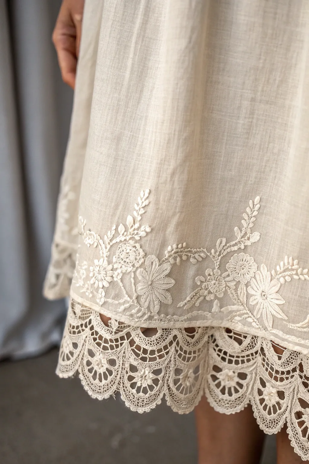 Add a touch of vintage elegance with timeless lace appliqués.