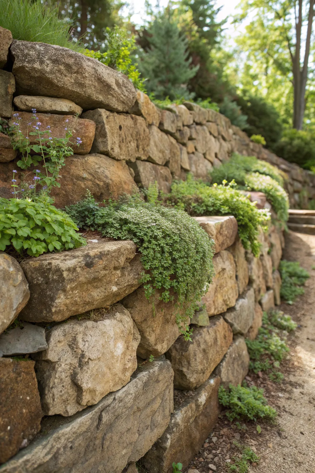 Transform your garden with a skillfully crafted rock wall, where nature and craftsmanship unite.