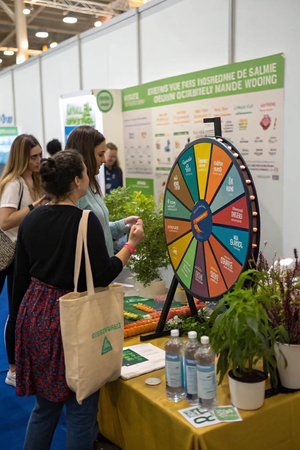 An engaging spinning wheel offering eco-friendly prizes.