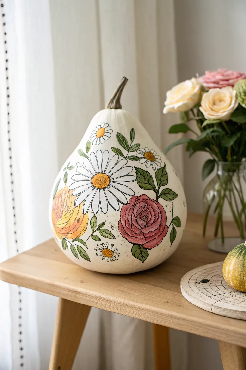 Embrace spring all year with this charming floral gourd design, perfect for adding a touch of natural beauty to your home.