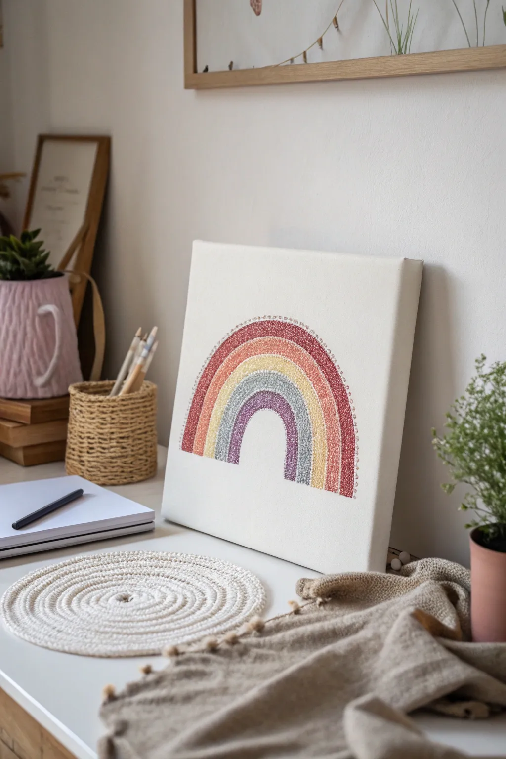 Bring sunshine indoors with a minimalist rainbow masterpiece!