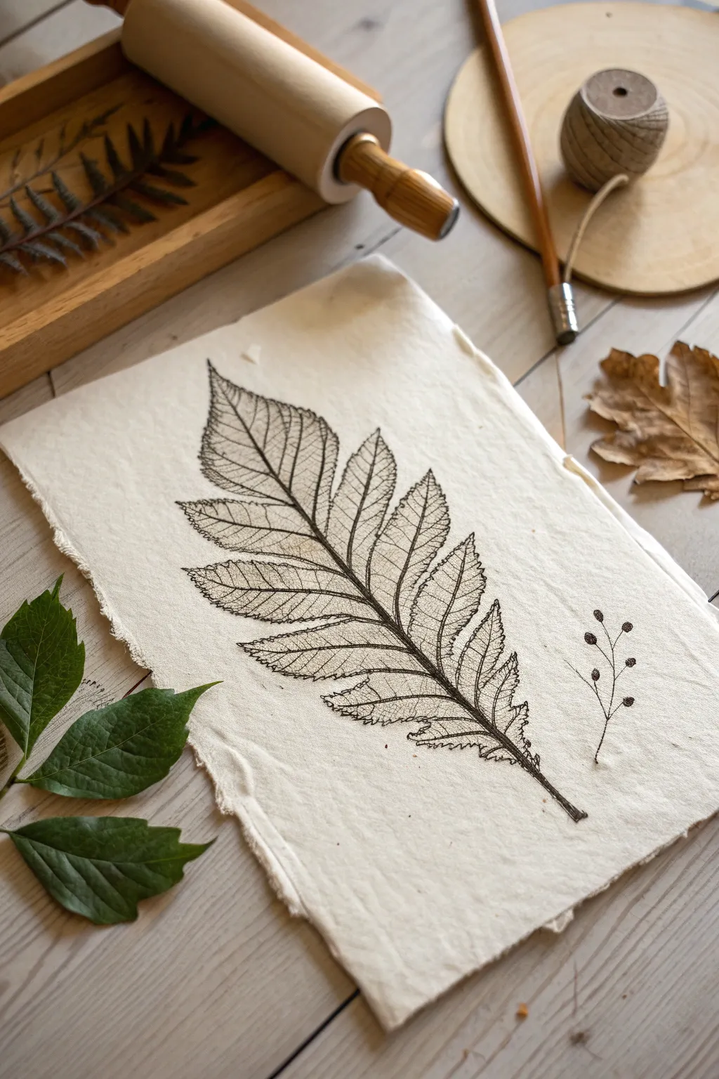 Nature's Artistry: Discover the beauty in leaf printmaking.