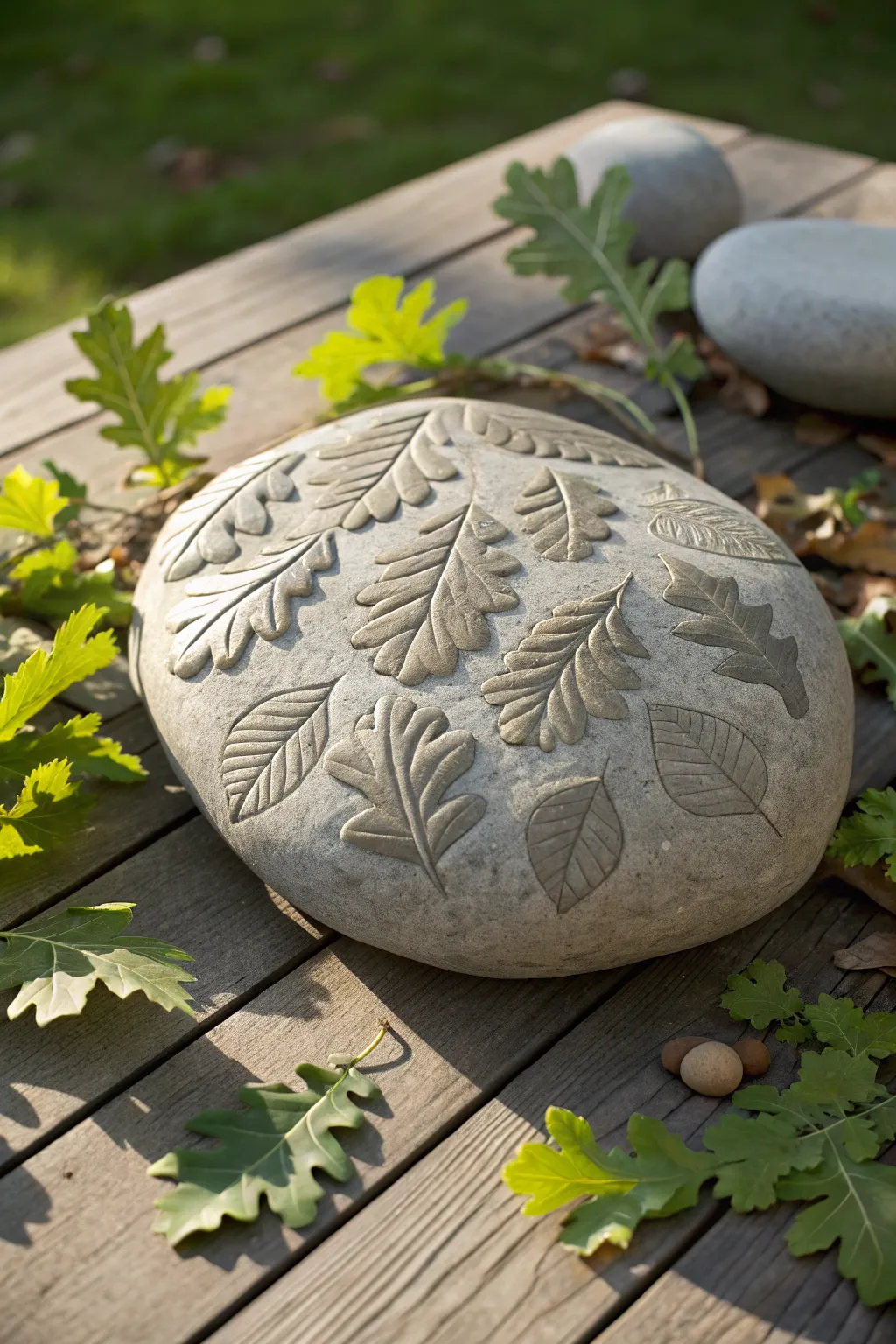 Unveiling Nature's Artistry: Discover the beauty of leaf patterns in stone carving.
