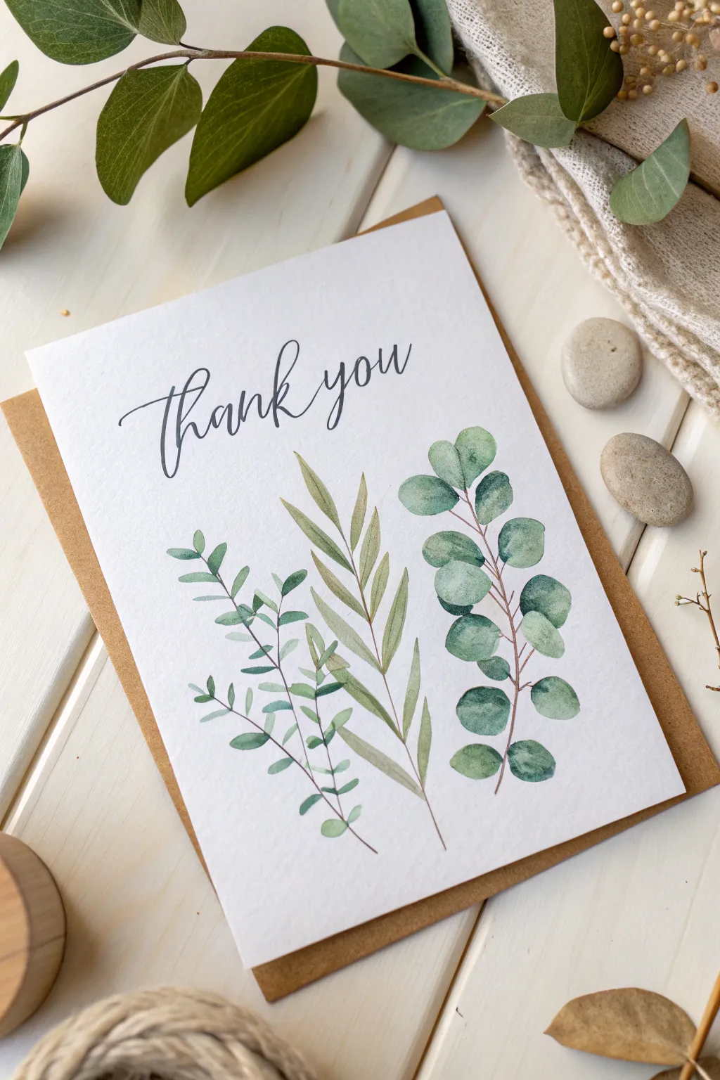 Embrace simplicity with a touch of nature in your thank you cards. 🌿 #WatercolorArt #ScandinavianStyle